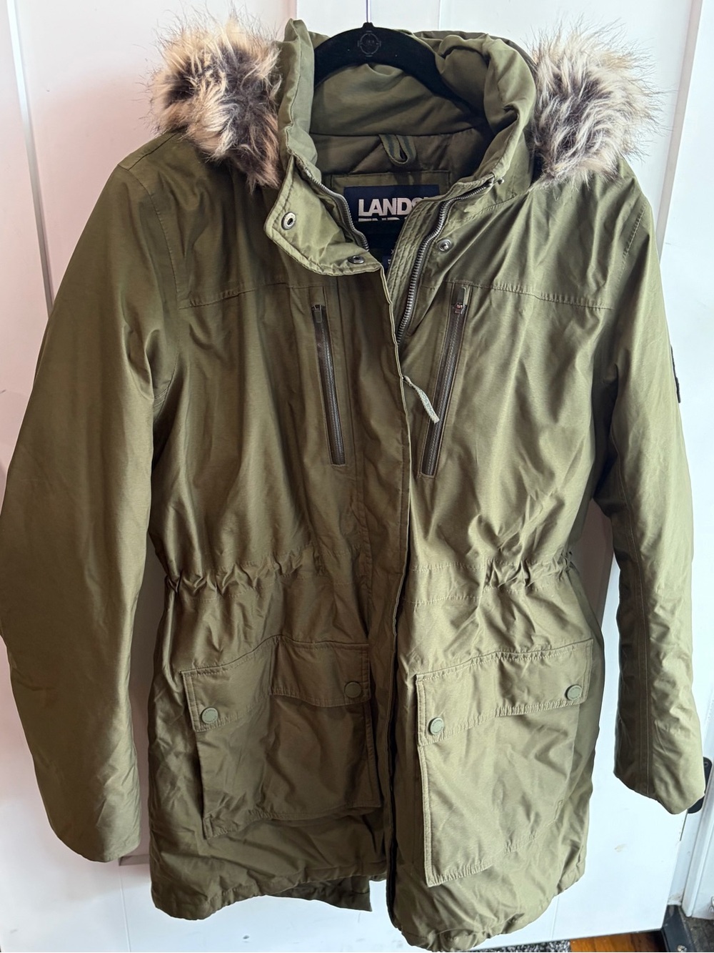 Lands' End Olive Parka with Hood